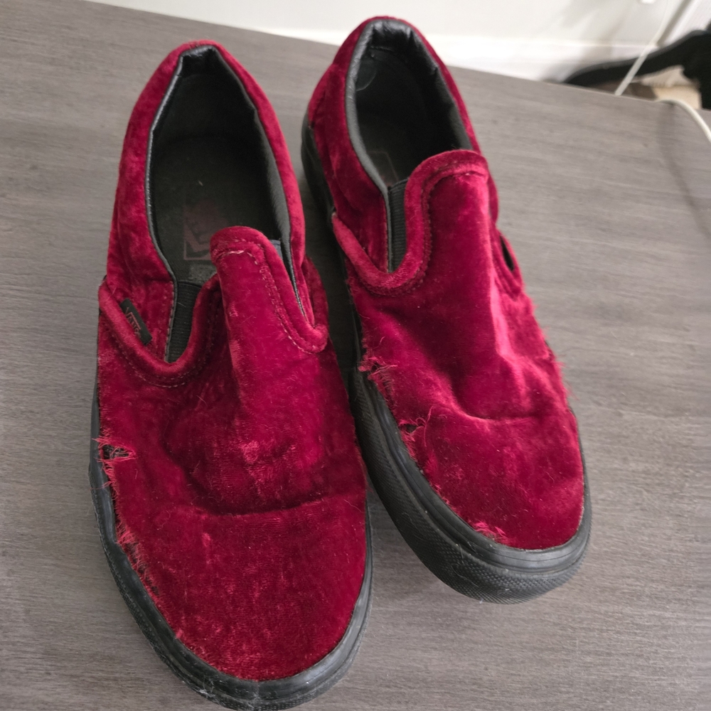 Vans Men's Velvet Red Slip-On Loafers